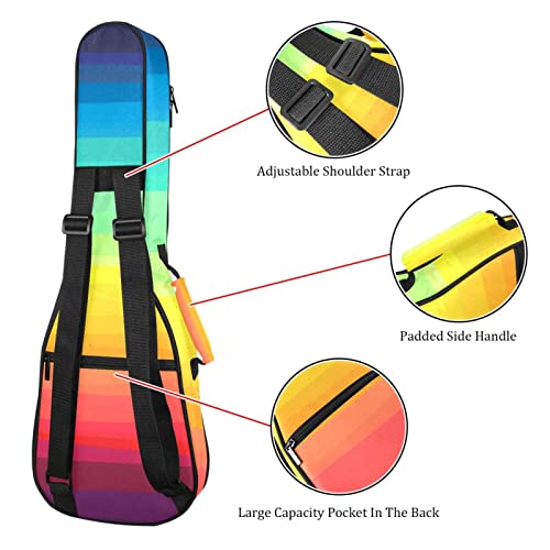 Housse pour ukulélé – Rayures arc-en-ciel colorées – Rembourrage en éponge de 10 mm d’épaisseur – 53,3 cm – Avec sangles… - Les Beatles, Paul McCartney, John Lennon, RIngo Starr, George Harrison Housse pour ukulélé - Rayures arc-en-ciel colorées - Rembourrage en éponge de 10 mm d'épaisseur - 53,3 cm - Avec sangles… – Image 4