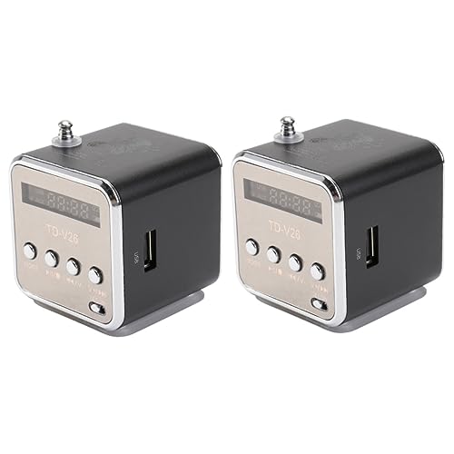 UKCOCO 2 Piezas Mini Altavoces Radio FM Portátil Soy Radio Altavoz De Teléfonos Inteligentes Altavoz De Música Reproductor De Mp3 Jugador Mp3 y Mp4 Viajar Estación De Radio Pequeña