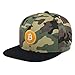 JPAK Bitcoin Hip-Hop Snapback Hat Embroidered Woodland Camo and Black Two Tone Baseball Cap Cryptocurrency Investing