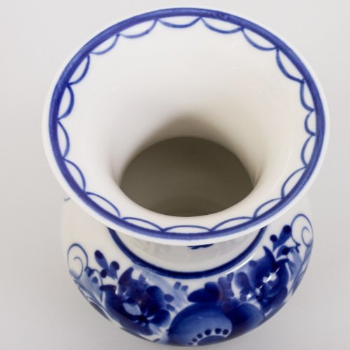 Blue And White Porcelain - Sparrow Napkin Holder Gzhel Porcelain #TOP3