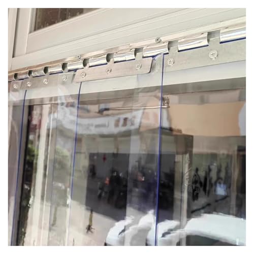 Cortina de Tiras de PVC, Impermeable, antihuracanes, para Puertas, Kit de Tiras de Vinilo para Puertas, Ideal para supermercados y garajes comerciales (180 x 270 cm/70,86 x 106,3 Pulgadas)