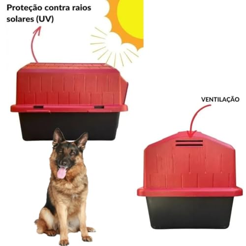 Genérico, Casa Casinha Cachorro Gato Pet N6 Plástico Alvorada Vermelho