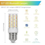 Żarówki LED Bluetooth E27,10 W 1000 lm, AC 230 V, bezstopniowa regulacja intensywności światła od 1% do 100%, regulowana temperatura barwowa od 2700 K do 6500 K, sterowanie za pomocą aplikacji (zestaw