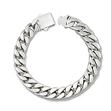 GUQILA Cuban Link Bracelet For Men, 8mm/10mm/12mm Stainless Steel Cuban Link Chain Bracelets 18K Gol