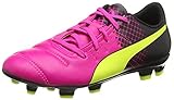 Puma evoPOWER 4.3 Tricks FG Jr Unisex-Kinder Fußballschuhe, Pink (Pink Glow/Safety Yellow), 38.5 EU