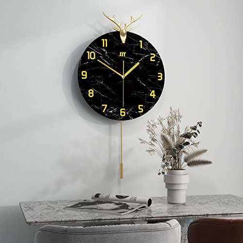 Jujuda Large Wall Clocks For Living Room Decor Modern Black Big Pendulum Wall Clock For Home Kitchen Bedroom Decorative Extra Giant Silent Small Wall Clock Battery Operated Decoration For Indoor House #TOP7