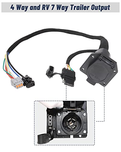 Oyviny 4 Way Flat and RV 7 Way Trailer Wiring Harness for Nissan Frontier 2005-2025/Nissan Xterra 2005-2015/Suzuki Equator 2009-2012, Factory Tow Package Required - Thumbnail 5