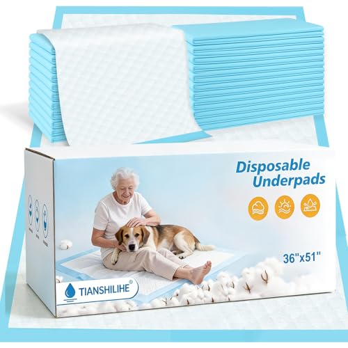 Puppy Pee Pads for Dogs 51x36 40 Count Extra Large Dog Pee Pads XXXXL Leak-Proof & Super Absorbent Dog Pee Pads Thicken Disposable Potty Pads Puppy Training Pads for Cats Rabbits