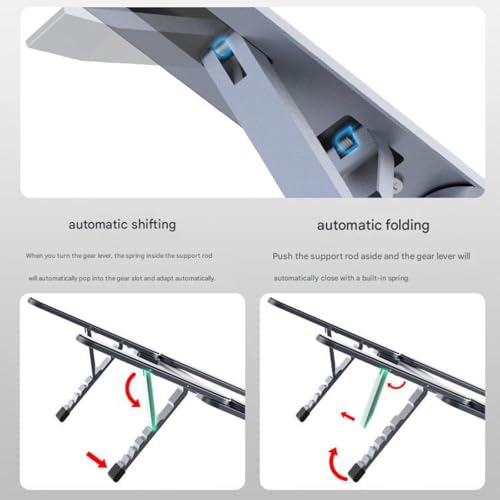 Base portátil plegable de aluminio para laptops ajustable miniatura 4