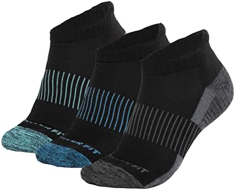 Copper Fit Unisex Ankle Sport Socks, Black/Muli, S/M, 3 Pair