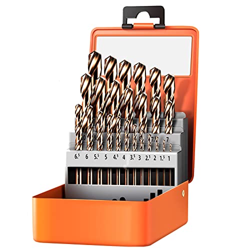 M35 5% Cobalt Metric Drill Bits Set (1Mm-13Mm/25Pcs), Straight Shank Jobber Drill Bits, Metal Hss Twist Drill Bits For Stainless Steel Hard Metal And Cast Iron #TOP2
