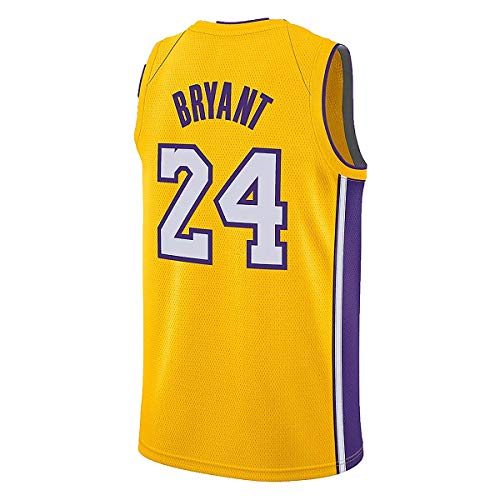 VOVIDEA Mens Kobe Jersey Los Angeles 24 Bryant Jerseys Basketball Yellow (S-XXL) (XL)