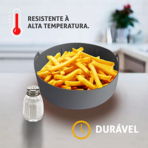 Assadeira De Silicone Forma Para Fritadeira Airfryer 19cm Reutilizável, Antiaderente Limpeza Facil e
