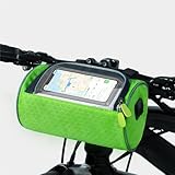 HMAKGG Lenkertasche Fahrrad Kinder, Fahrradtasche Lenker Ebike Grün mit Touchscreen PVC-Sichtfenster & Schultergurt, Wasserdicht Fahrradtasche vorne Lenker für E-Bike Rennrad Mountainbike