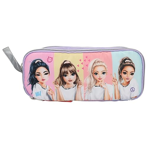 Depesche TOPModel Snap Shots 12593 Pencil Case with 4 Compartments with Slip-in Loops and a Mesh Pocket on The Back