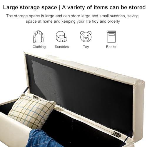 Asiento de extremo de cama con almacenaje secreto para mantas y ropa 5