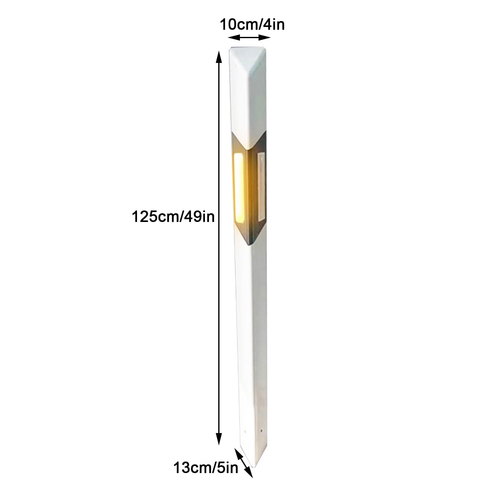 Bolardo de Tráfico, Conos Señalizacion de PVC, Estructura de Prisma Triangular, con Tiras Reflectantes, para Obras de Construcción y Estacionamientos (4 Pcs)