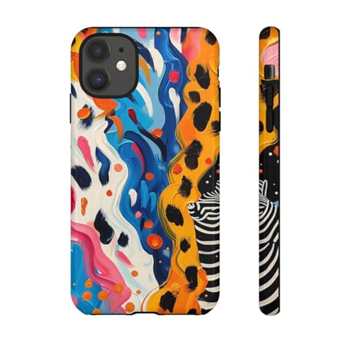 Coque iPhone 11 zèbre abstrait rigide contre rayures et chutes du quotidien