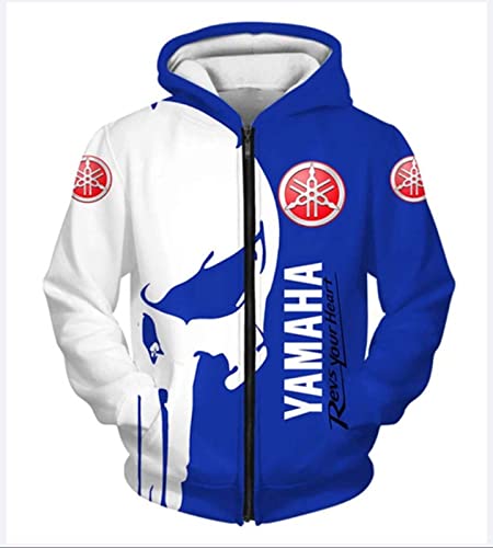 SHIXXEU97 Sweat à Capuche pour Homme Ya.M'aha imprimé Sweat-Shirt décontracté en Polyester à Manches Longues Veste de Sport Sweat à Capuche de Sport Tenue de Sport Ample avec Poches,B,XXL