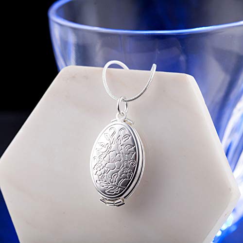 Nanafast Expanding Photo Locket Necklace Pendant 4 Pictures Chain Necklaces Memorial Gifts For Women Girls Silver-Style 3 #TOP5