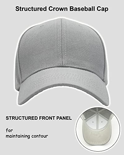 Utmost Structured Baseball Cap With Adjustable Closure - Performance Hat For Outdoor Activities And Custom Embroidery (1Pc Light Grey) #TOP2