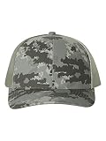 Richardson Patterned Snapback Trucker Cap Military Digital Camo/Light Green