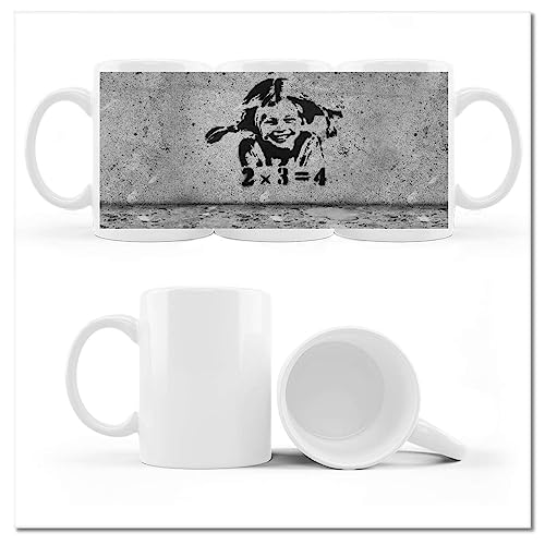 H2852Z_Cup - Taza de té con foto de Banksy Girl Freckles