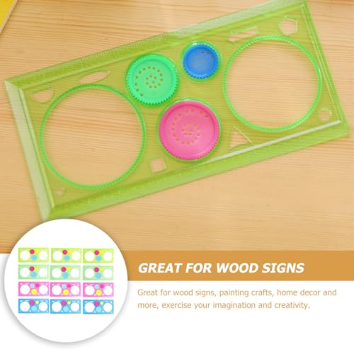 Plantillas de plástico para pintar y dibujo infantil set de 12 reglas escolares 8