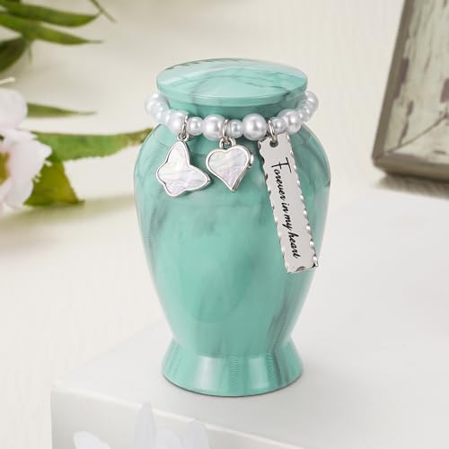 image for Dletay Aluminum Mint Green Mini Cremation Urn for Human Ashes - 2.85 I