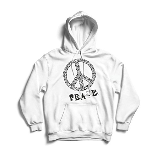 lepni.me Hoodie Sweatshirt Peace Symbol 60s 70s Hippy Hippie Sign Summer Festival