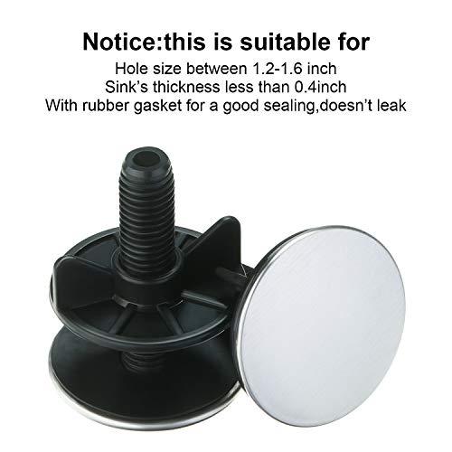 Willbond 4 Pieces Kitchen Sink Hole Cover Faucet Hole Cover Kitchen Sink Tap Hole Plate Stopper Cover Blanking Metal Plug (Stainless Steel) #TOP2