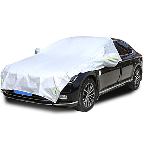 Konnfeir Demi Housse de Voiture avec en Coton Toutes Saisons Voiture Extérieure Demi Couverture Imperméable Auto pour étanche à la poussière Universel (Berline)