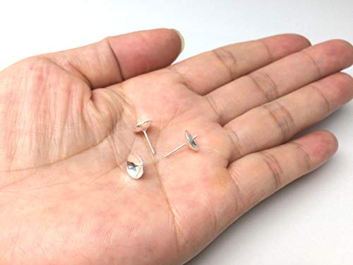 5 Pairs Adabele Authentic Sterling Silver Stud Earring Posts 0.7Mm Pin 8Mm Setting Pearl Cup With Earnut Back Safety Clutches Ss198 #TOP5