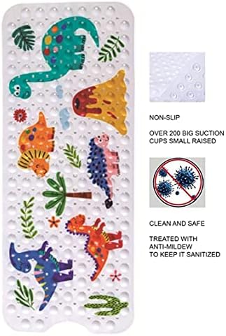 Non-Slip Bath Mat, Childrens Bath Mat, Kids Non-Slip Bath Shower Mat, Extra Long, Dinosaur