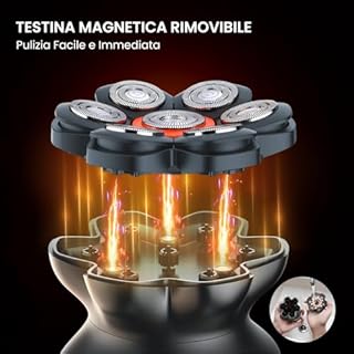 MAXGROOM PRO 7D Rasoio Testa Calva 2 Velocità 7500RPM & 8800RPM, 2026 Rasoio Elettrico Capelli Uomo Rasa Capelli Uomo a Zero Assoluto, Shaver Capelli, Regalo per Papà e Marito (Grigio)