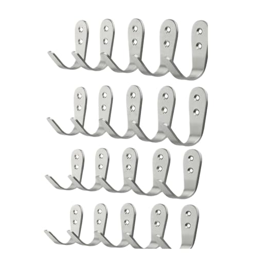 10Pcs Wall Hook Coat Hanger Modern Stainless Steel Heavy Duty Single Coat Hanger Wall Mounted Showel Towel Robe Hanger for Home(20pcs)