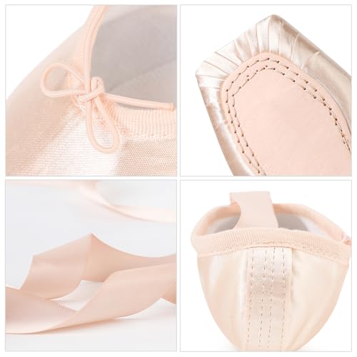Ballet Pointe Shoes for Girls Women Professional Dance Shoes with Ribbon Toe Pads3