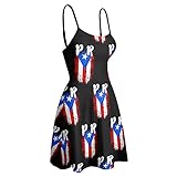 BAIKUTOUAN Puerto Rico PR Flag Women's Sundress Sling Dress Tank Dress Sleeveless t Shirt Dresses M