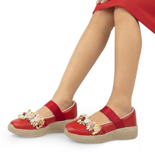 Image of KazarMax Kids Girls Floral Ballet Flat Ballerina
