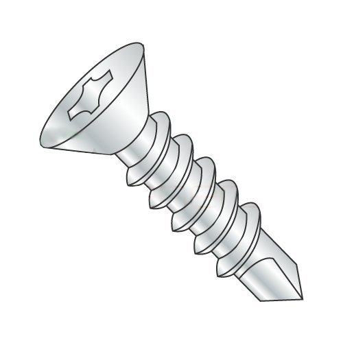 #10 x 3 Self-Drilling Screws/Phillips/Flat Head/Steel/Zinc / #3 Drill Point (Carton: 1,000 pcs)