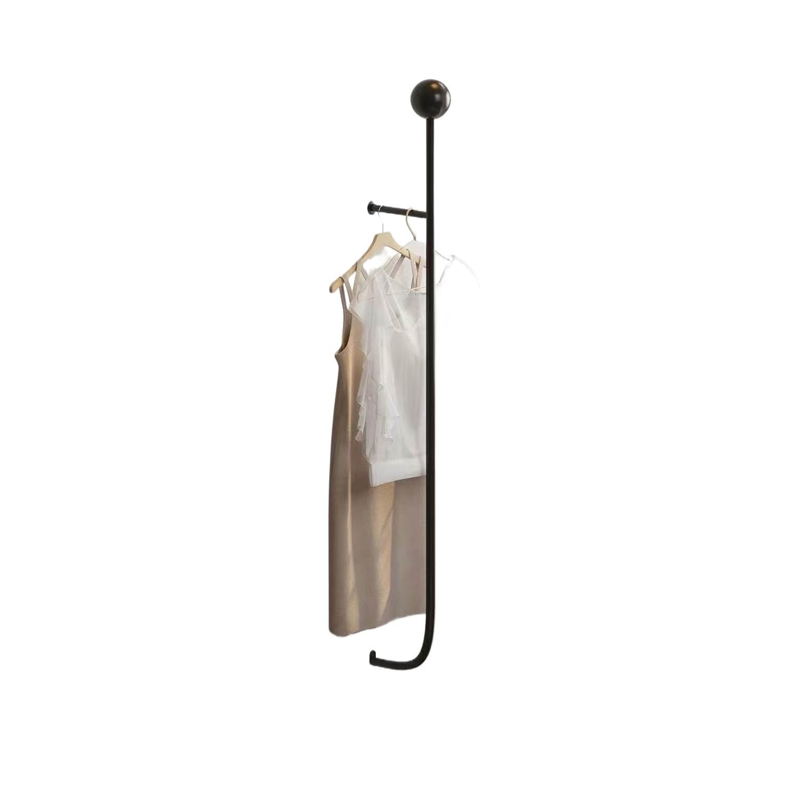 xN4gU9jf3c Bedroom Wall-Mounted Coat Rack, Minimalist, Clothes Hanger, Creative Home Decor for The Bedroom Storage(Black)