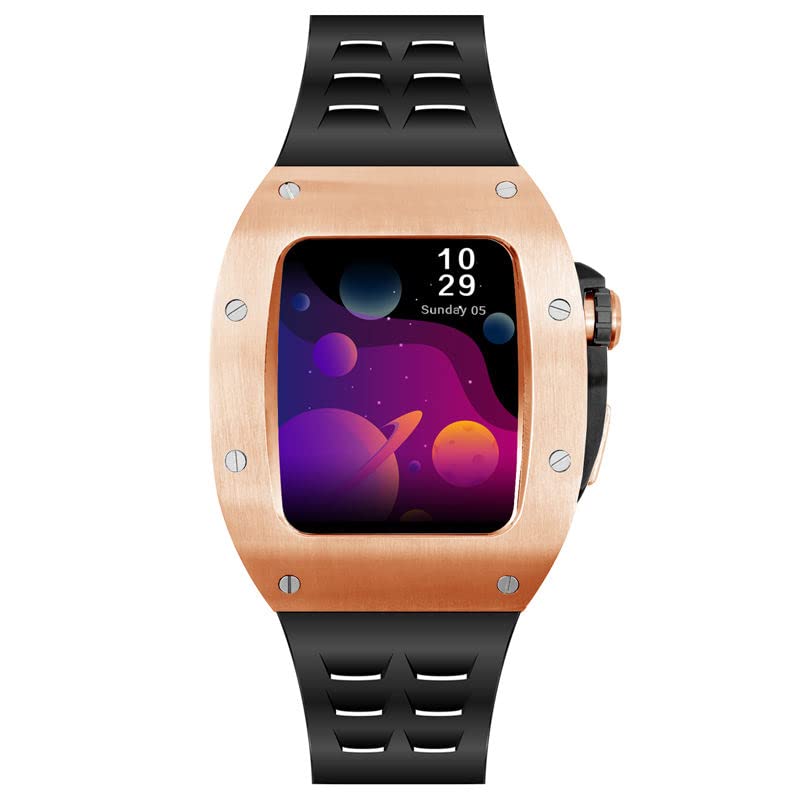 Kit de modification luxe en acier pour Apple Watch 45mm EZZON