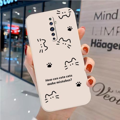 Bonita Funda Compatible con OPPO Reno 2Z - Cómoda Case TPU Suave Blanca Dibujos Animales Cover