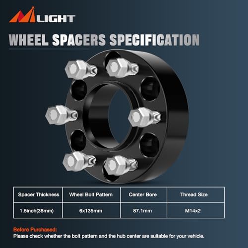 Image of Nilight 6x135 Wheel Spacers for 2004-2014 Ford F150