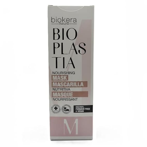 SALERM - Nourishing Hair Mask - Biokera Bioplastia - 200 ml - Vegan Keratin and Mankett Seed Oil - Restores and Protects - Stronger and More Elastic Hair - Anti-Frizz Hair