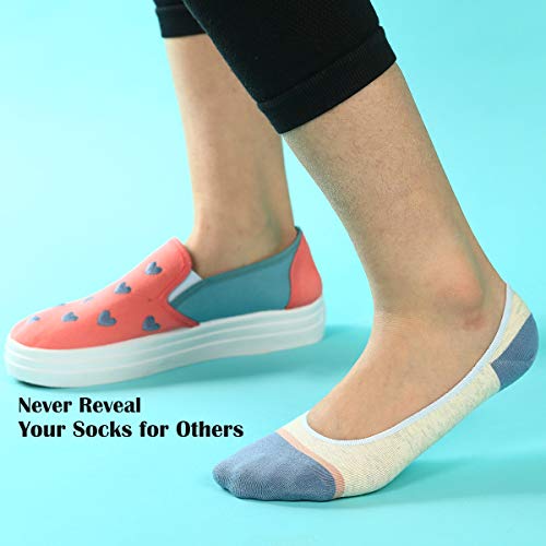 Image of RYI 5-Pack No Show Socks for Women Size 6-9 Ankle Invisible Non-slip Athletic Socks