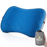 Hikenture Camping Pillow with Removable Cover - Ultralight Inflatable Pillow for Neck Lumber Support - Upgrade Backpacking Pillow - Washable Travel Air Pillows for Camping, Hiking, Backpacking (Blue)