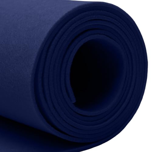 Rollo de fieltro de 40 cm x 250 cm, por metros, 3 mm de grosor, fieltro para manualidades, bolsa de almacenamiento, patchwork, costura, fieltro para manualidades, decoración, azul zafiro