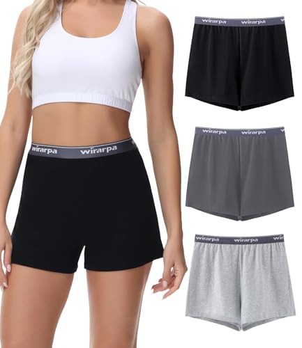 wirarpa Women's Cotton Sleep Shorts Comfywear Lounge Pajama Shorts 3 Pack