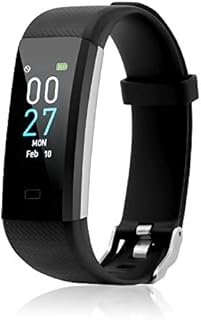 Fitness Tracker with Blood Pressure Heart Rate Sleep Monitor Temperature Monitor, Activity Tracker Smart Watch Pedometer Step Counter for iPhone & Android Phones for Kids Man Women (Black)